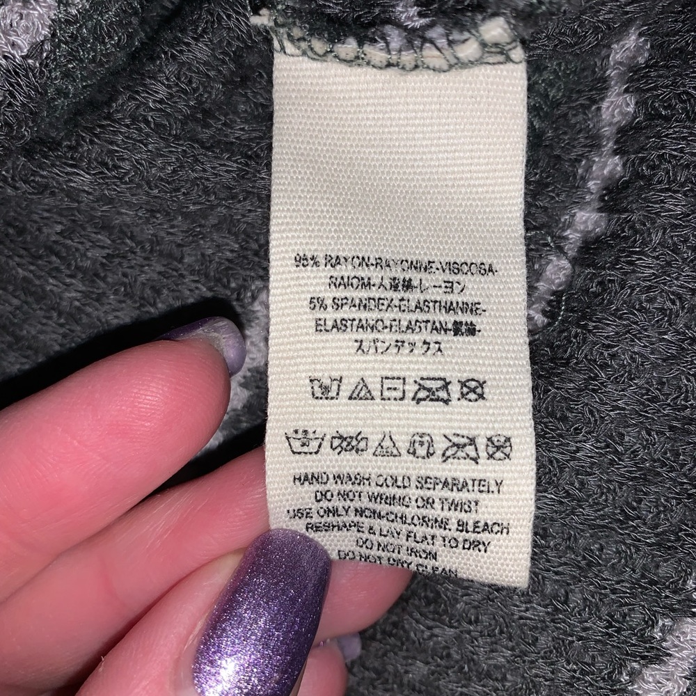 Free People Sunset Park Sage Green Oversized Striped Waffle Thermal Tunic - Picture 12 of 13